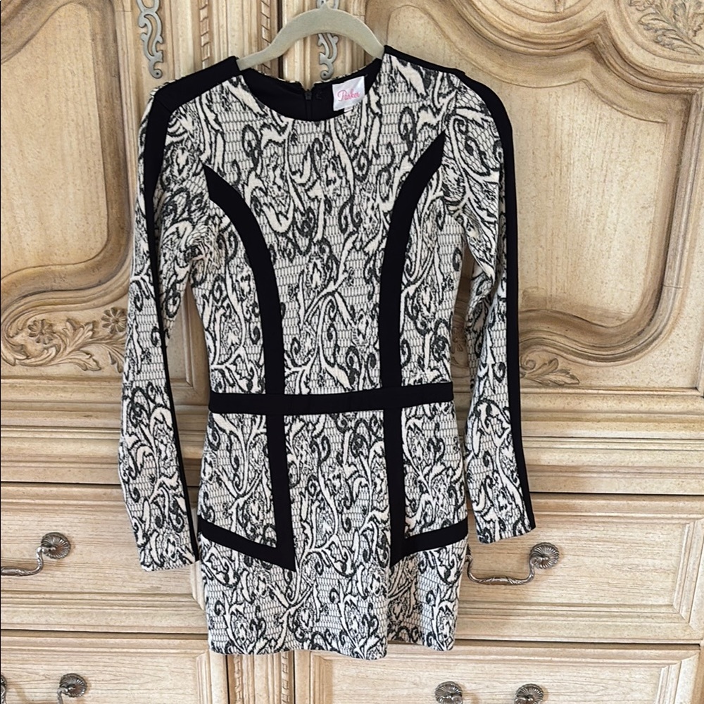 Pink Owl Black and White Patterned Dress